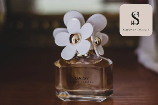 Date night fragrances Singapore Marc Jacobs Daisy perfume bottle Seraphine Scents
