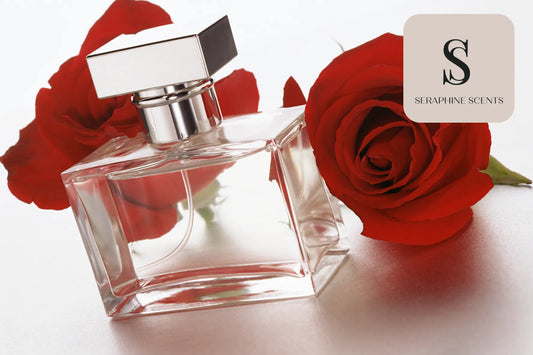 Fresh aquatic scents Singapore perfume bottle with roses by Seraphine Scents