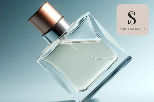 Perfume bottle in Singapore with Seraphine Scents branding
