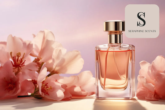 Seasonal perfume guide Singapore luxury fragrance bottle with floral design by Seraphine Scents