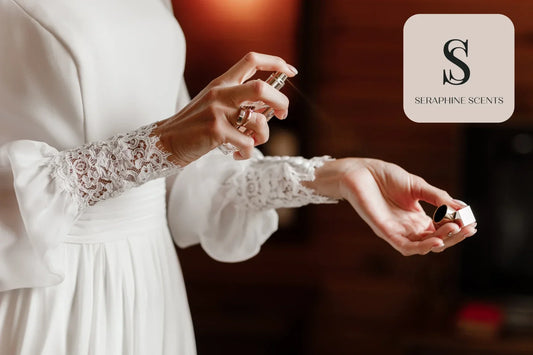 Woman spraying perfume on wrist – strong projection perfumes in Singapore
