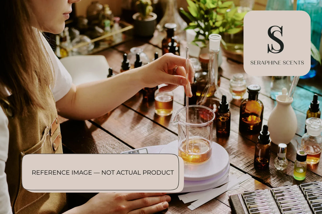 Bvlgari Allegra Fiori D’Amore perfume reference image showing fragrance blending process – Seraphine Scents Singapore