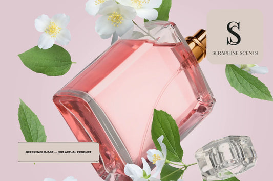 Creed Love In Black perfume bottle with floral background luxury fragrance Singapore Seraphine Scents reference image 