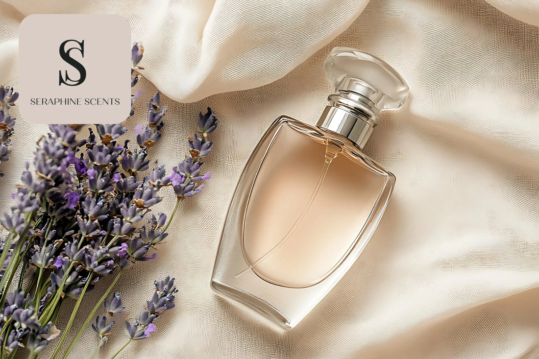 "Dior Baby Bonne Etoile perfume bottle on soft fabric with lavender – Seraphine Scents Singapore"
