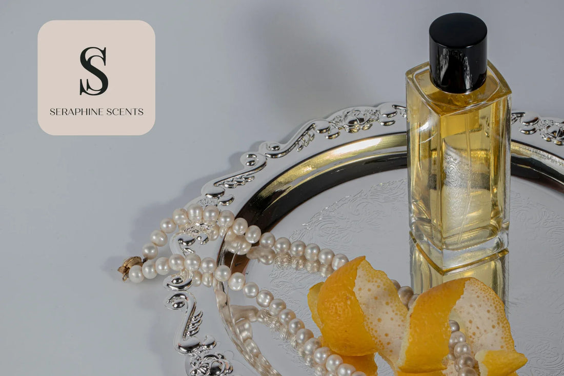 Dior Diorissimo Perfume Singapore – elegant fragrance bottle with pearls and citrus on silver tray | Seraphine Scents 