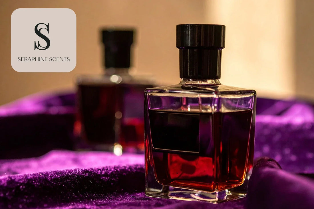 Dior Hypnotic Poison EDP Singapore – luxurious dark red perfume bottles on velvet background | Seraphine Scents 
