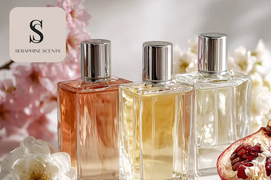 Dior Hypnotic Poison Perfume Singapore – elegant collection of luxury perfume bottles with floral and pomegranate accents | Seraphine Scents 