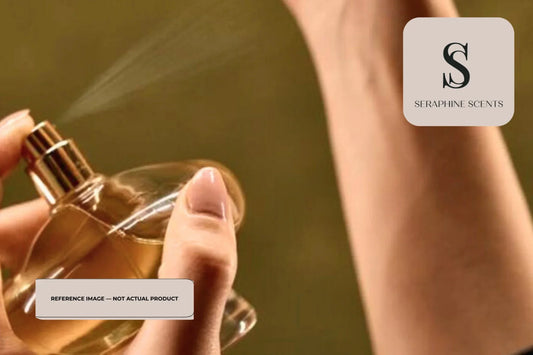Jo Malone Fig & Lotus Flower Cologne perfume application reference image showing fragrance being sprayed on wrist with soft golden background 