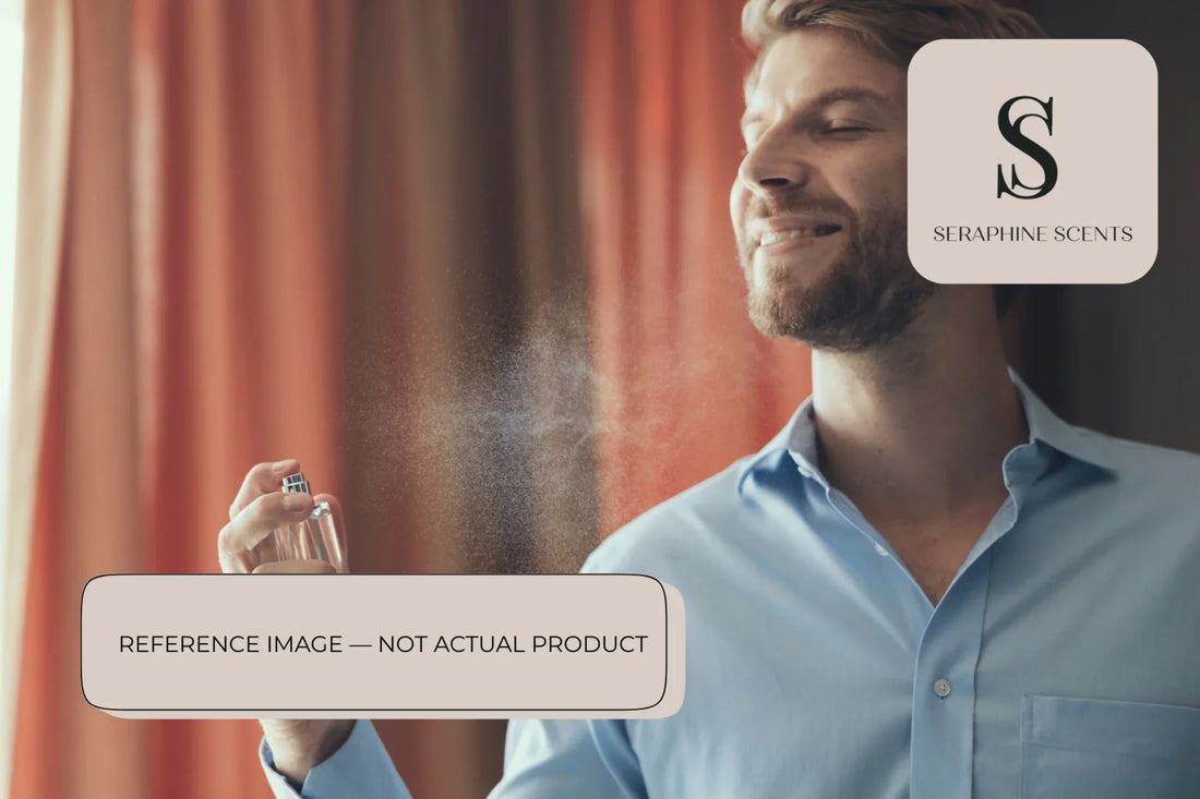 Jo Malone Orange Marmalade Cologne perfume reference image showing man applying citrus fragrance for everyday wear