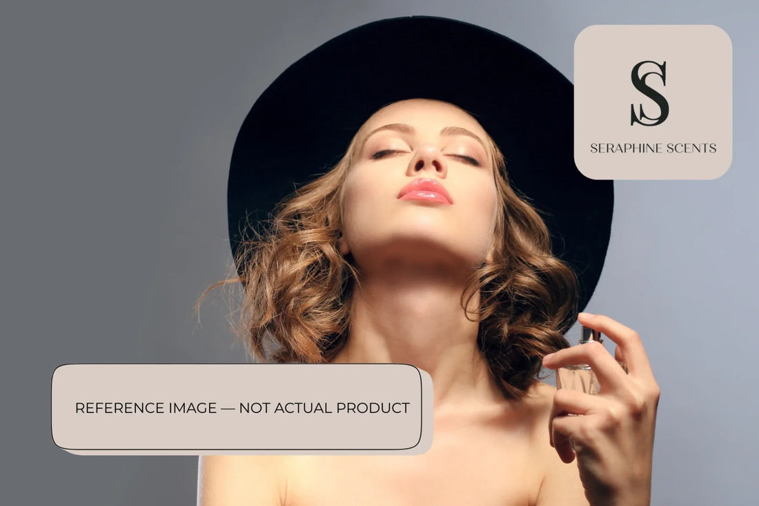 Jo Malone Pomegranate Noir perfume reference image showing fragrance spraying concept – not actual product