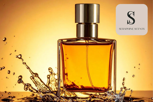 Miss Dior Rose N’ Roses perfume bottle with elegant golden glow and water splash – Seraphine Scents Singapore