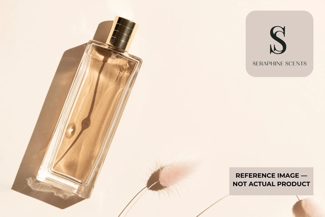 Moonlight In Heaven By Kilian perfume Singapore luxury fragrance bottle with warm golden tones and Seraphine Scents branding reference image