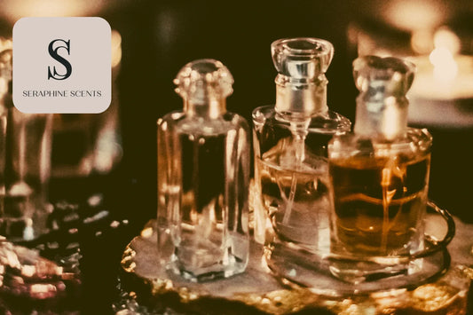 SG perfume bottles on display with Seraphine Scents logo