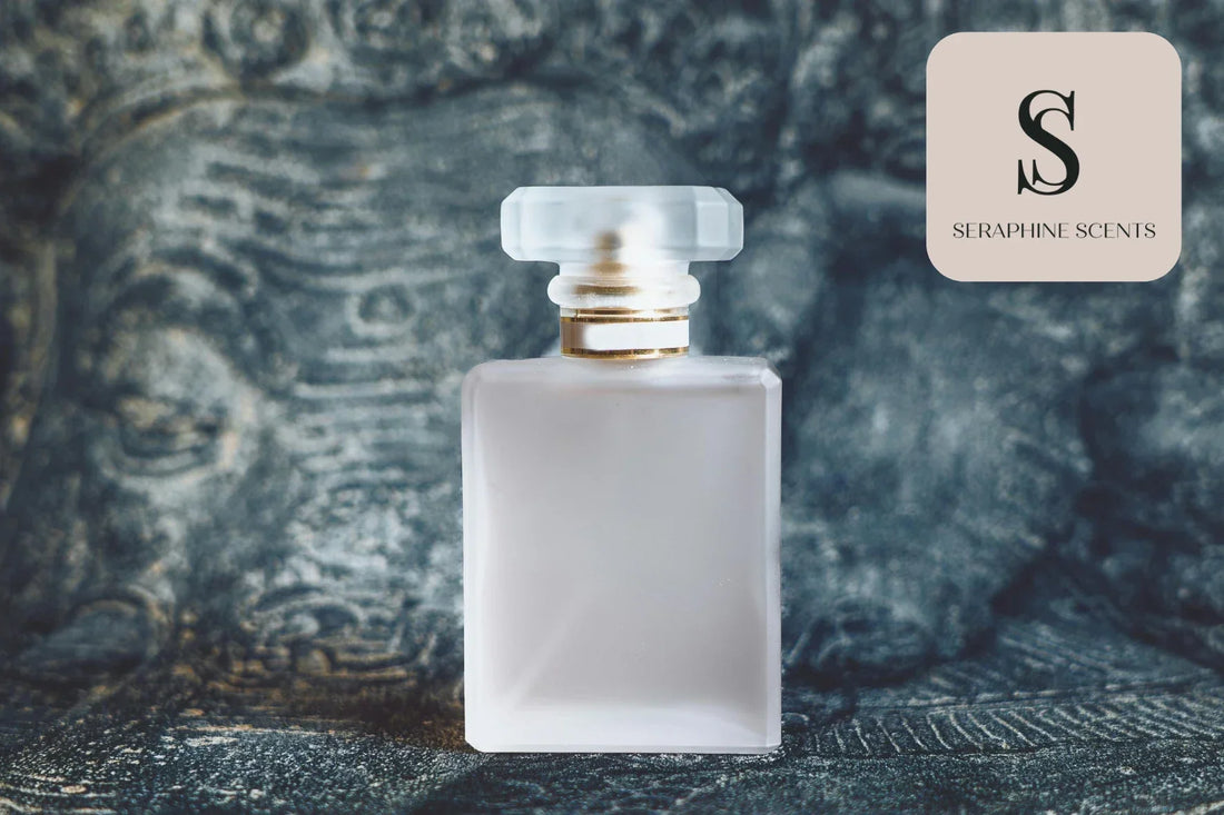 Elegant frosted perfume bottle representing unisex fragrances in Singapore – Seraphine Scents
