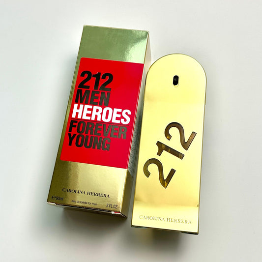 Carolina Herrera 212 Men Heroes Forever Young EDT 90ml (Gold Box) – Authentic Fragrance Available in Singapore